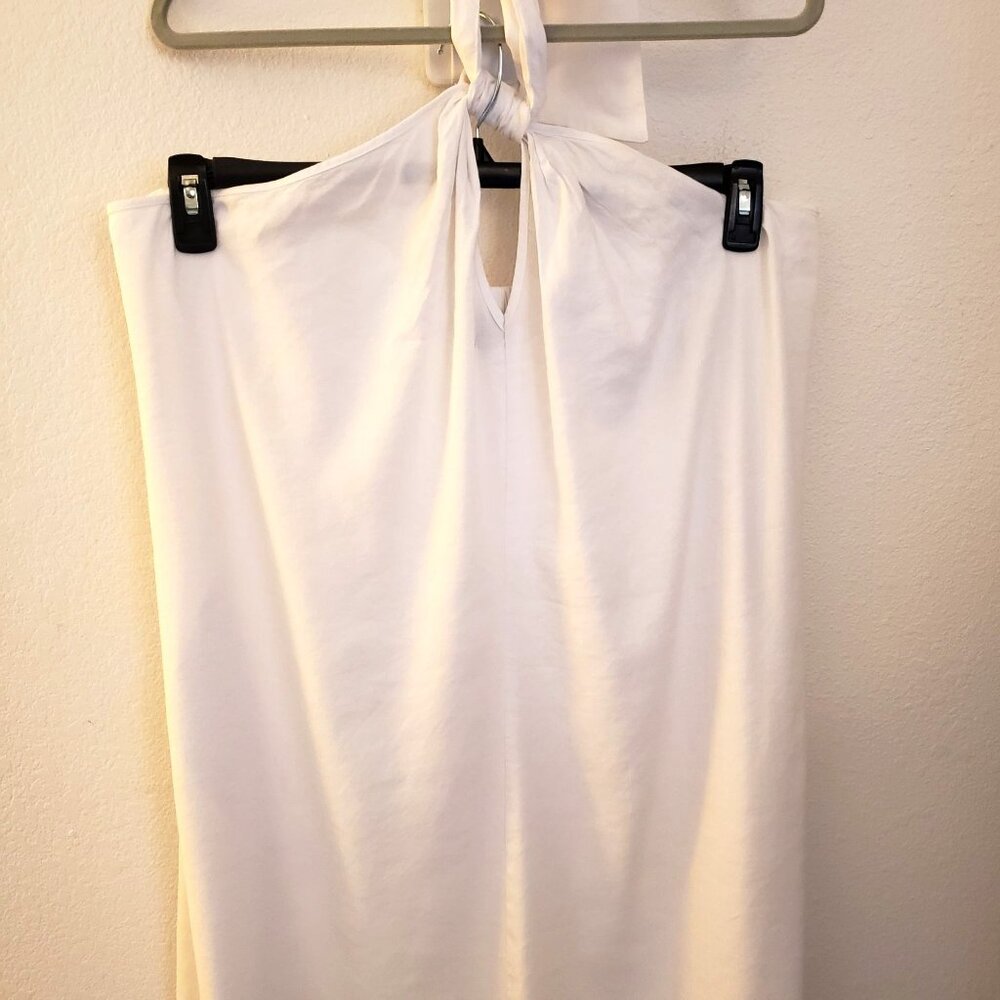 INC White Halter Neck Linen Blend A-Line Maxi Dress Pockets 3X NWT MSRP $129 - Picture 3 of 11